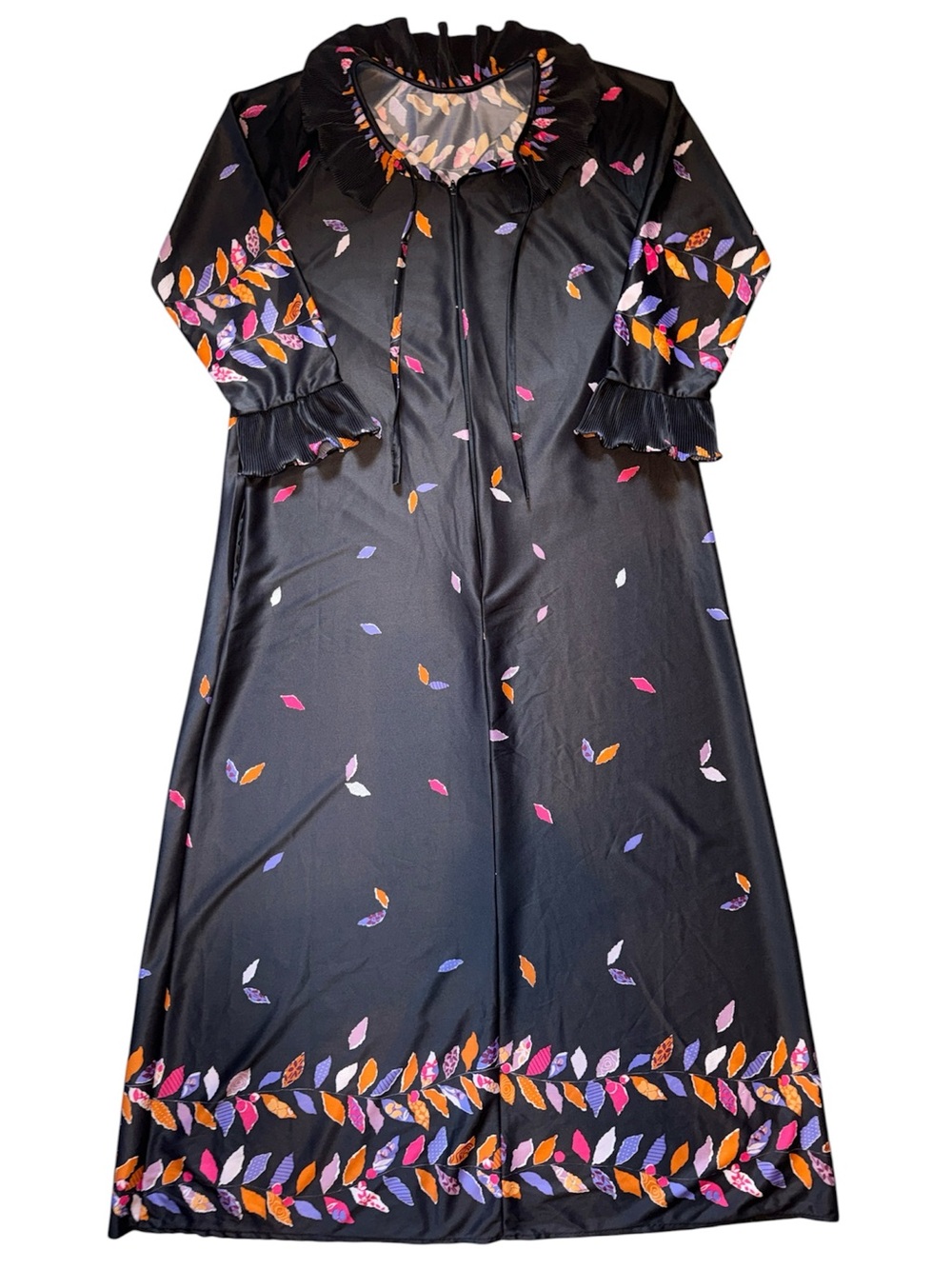 Vintage By George Zipper Dress Robe Medium